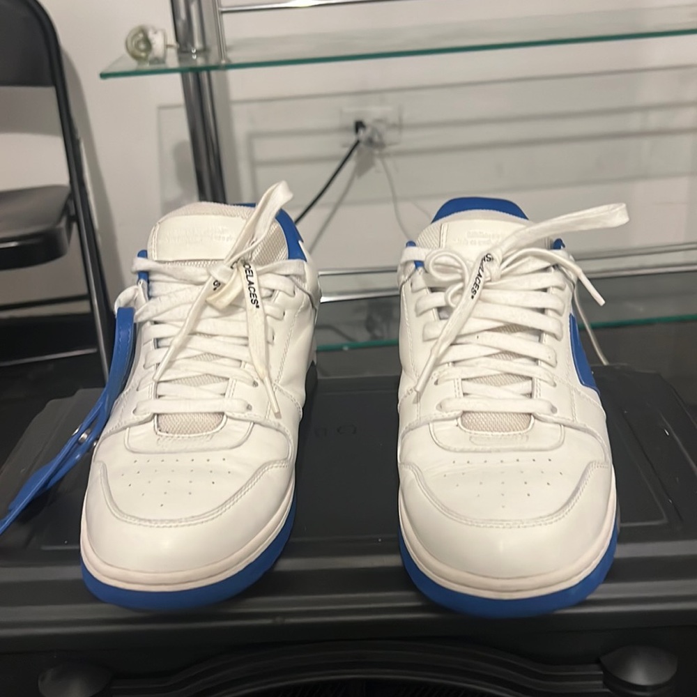 Off white out of office sneakers size 10 white and blue